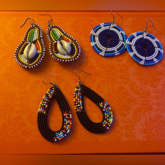 African Maasai tribal earrings - Picture 1 of 1